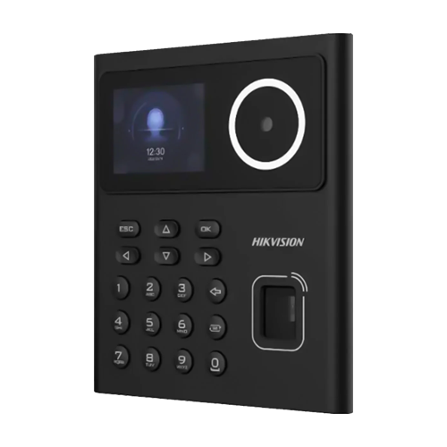 A doua imagine aTerminal standalone control acces cu Recunoastere faciala, Amprenta, Card MIFARE si PIN, camera 2MP, ecran LCD color 2.4 inch - HIKVISION DS-K1T320MFWX
