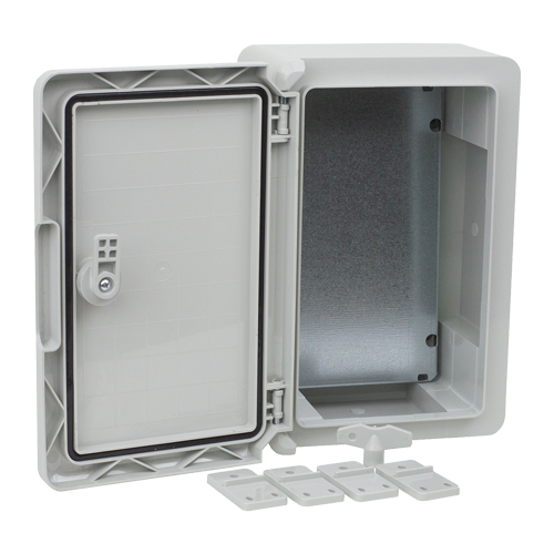 A doua imagine aCutie distributie IP65 din ABS gri, usa mata, placa metalica, 200x300x130 mm PP3001