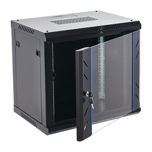 A doua imagine aRack perete 12U 19' 600x450, capacitate incarcare 60 Kg, negru - ASYTECH Networking ASY-12U-6045WL