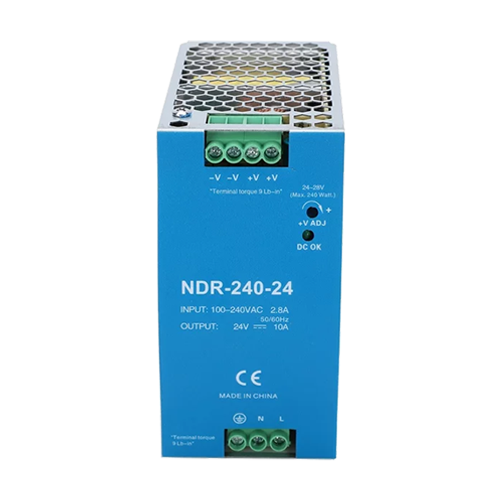 A doua imagine aSursa de alimentare in comutatie, 24V / 10A, sina DIN - MEAN WELL NDR-240-24