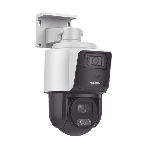 A doua imagine aCamera IP PTZ TandemVu, 4MP dual, zoom optic 4X, IR 40m & WL 30m - HIKVISION DS-2SE3C404MWG-E14-2.8mm