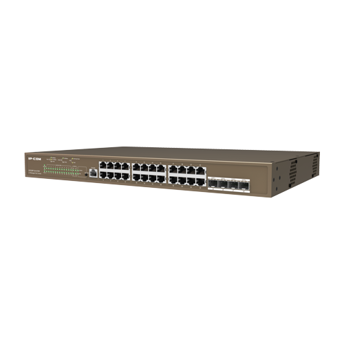 A doua imagine aSwitch 24 porturi PoE Gigabit, 4 porturi SFP Gigabit, 1 port consola,1U , L3 Management - IP-COM G5328P-24-410W