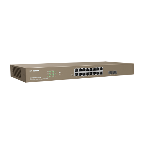 A doua imagine aSwitch 16 porturi PoE Gigabit, 2 porturi SFP Gigabit, Cloud Management - IP-COM G3318P-16-250W
