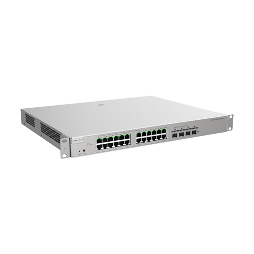 A doua imagine aSwitch 24 porturi PoE Gigabit, 4 porturi SFP+ 10G, L3 Cloud Management - Ruijie RG-NBS5200-24GT4XS-P