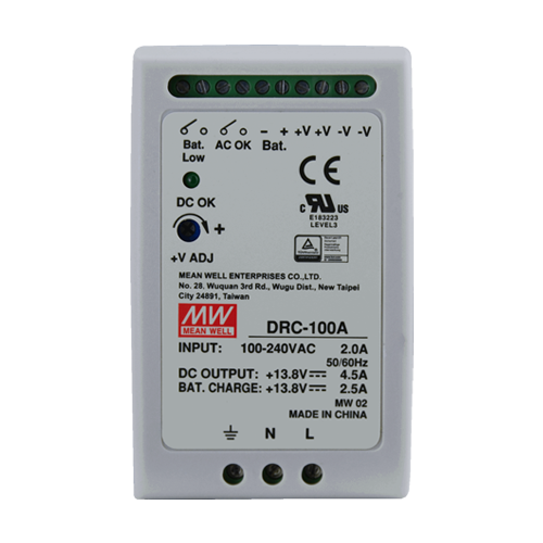 A doua imagine aSursa de alimentare in comutatie, 13.8V / 4.5A + 2.5A, sina DIN, backup - MEAN WELL DRC-100A