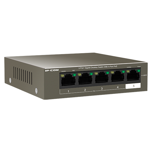A doua imagine aSwitch 4 porturi Gigabit PoE, 1 port RJ45 Gigabit - IP-COM G1105P-4-63W