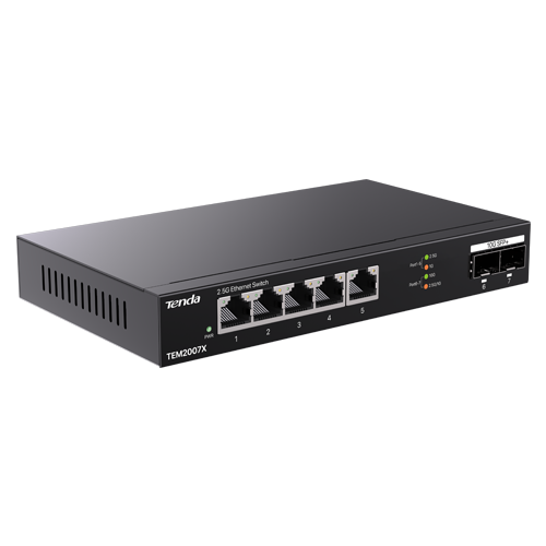 A doua imagine aSwitch 5 x RJ45 2.5G, 2 x SFP+ 10G - TENDA TND-TEM2007X