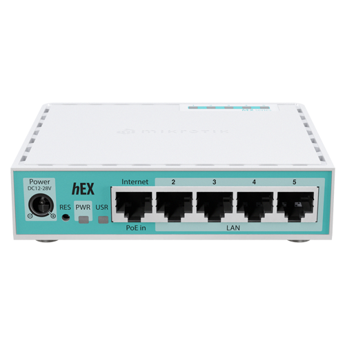 A doua imagine aRouter hEX, 5 porturi Gigabit, USB, PoE IN - MikroTik E50UG