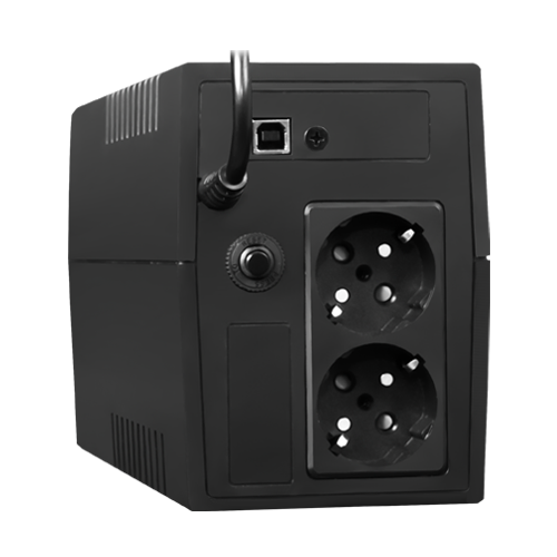 A doua imagine aUPS TSY Power, 600VA/360W, LCD, AVR-Repornire automata, Management, 2 x Schuko, 2 x RJ45, 1 X USB type B TSY-MP-0K6-LCD