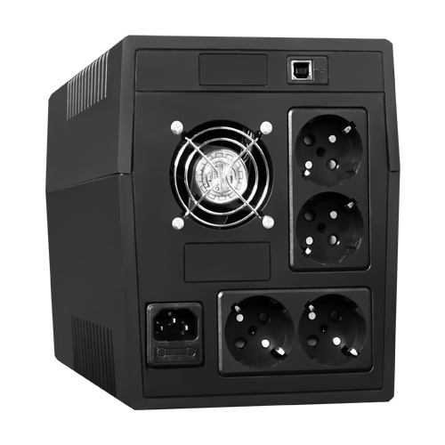 A doua imagine aUPS TSY Power, 2000VA/1200W, LCD, AVR-repornire automata, Management, 4 x Schuko, 2 x RJ45, 1 X USB type B TSY-MP-2K0-LCD