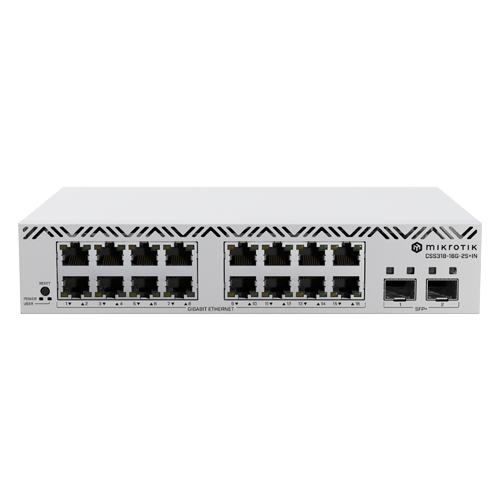 A doua imagine aCloud Smart Switch, 16 x Gigabit, 2 x SFP+ 10Gbps, 1U - Mikrotik CSS318-16G-2S+IN