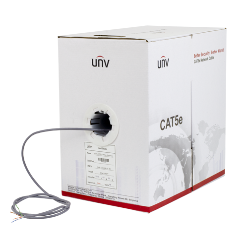 Cablu UTP cat5e 0.45mm, cupru integral, cutie 305 metri - UNV CAB-LC2100B-E-IN