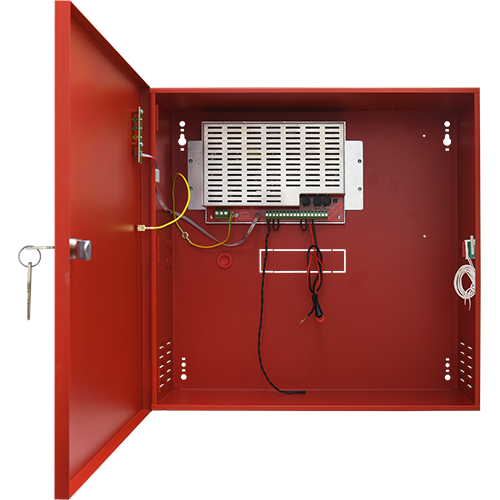 Sursa de alimentare EN 54-4, 27.6V/3.2A, cutie metalica cu loc acumulatori 2x40Ah/12V - PULSAR EN54C-5A40