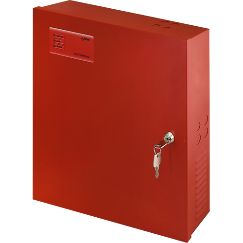 A doua imagine aSursa de alimentare EN 54-4, 27.6V/9.2A, cutie metalica cu loc acumulatori 2x17Ah/12V - PULSAR EN54C-10A17