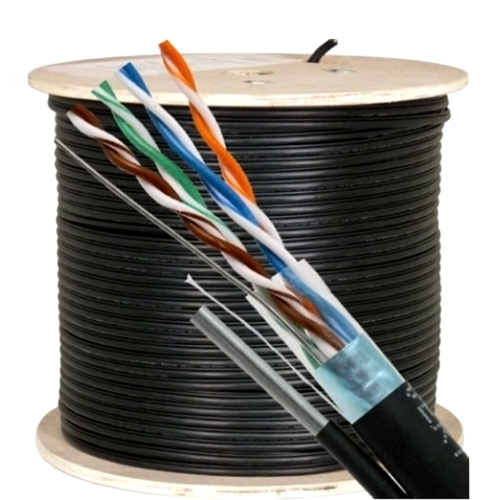 A doua imagine aCablu FTP autoportant, cat 5E, CUPRU 100%, 305m, negru TSY-FTP5E-MESS