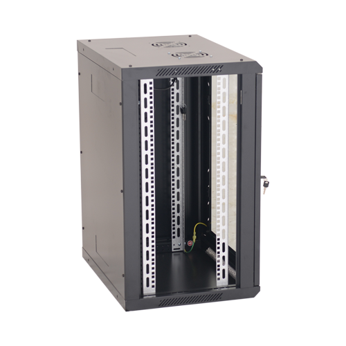 A doua imagine aRack perete 15U 19' 600x600, capacitate incarcare 80 Kg, negru - ASYTECH Networking ASY-15U-6060W