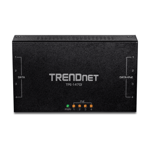 A doua imagine aInjector Gigabit 4 x PoE+, putere 65W - TRENDnet TPE-147GI