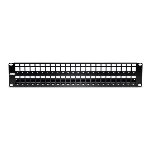 A doua imagine aPatch Panel ecranat 48 porturi blank keystone 2U - TRENDnet TC-KP48S