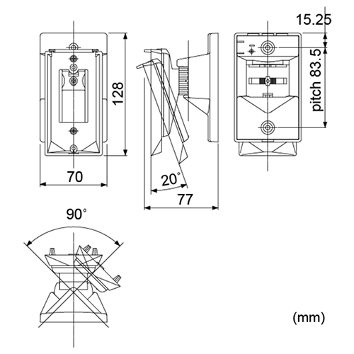 A doua imagine aSuport de perete detector PIR (alb) - OPTEX CA-1W-W