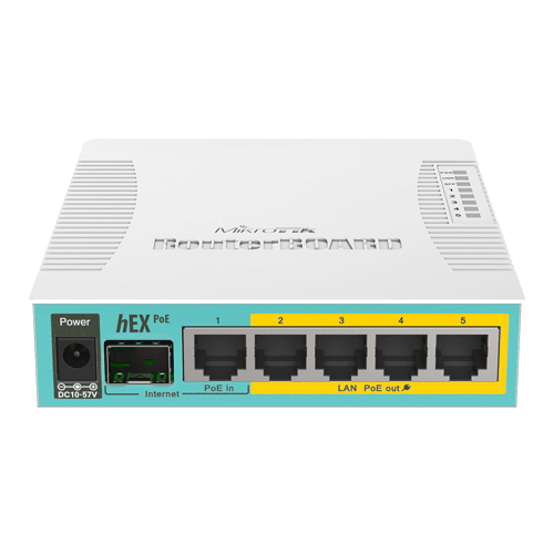 A doua imagine aRouter hEX PoE, 5 x Gigabit 4 PoE, 1 x SFP, RouterOS L4 - Mikrotik RB960PGS