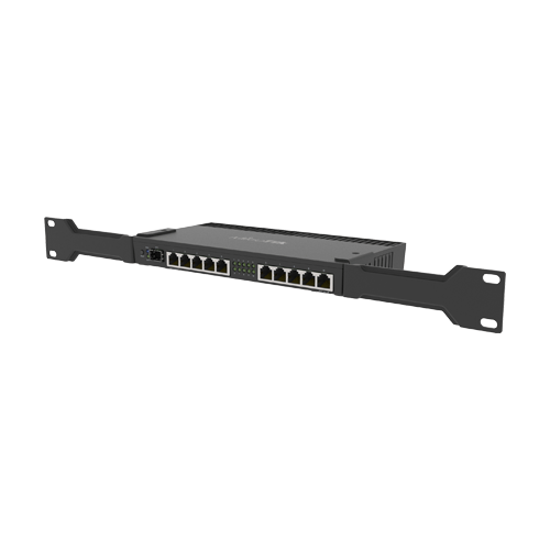 A doua imagine aRouter 10 x Gigabit, 1 x SFP+ 10Gbps, 1 x PoE, RouterOS L5, 1U - Mikrotik RB4011iGS+RM