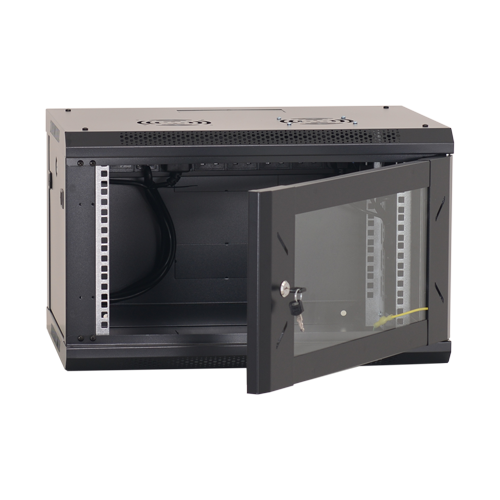 A doua imagine aRack perete 6U 19' 600x600, capacitate incarcare 80 Kg, negru - ASYTECH Networking ASY-6U-6060W