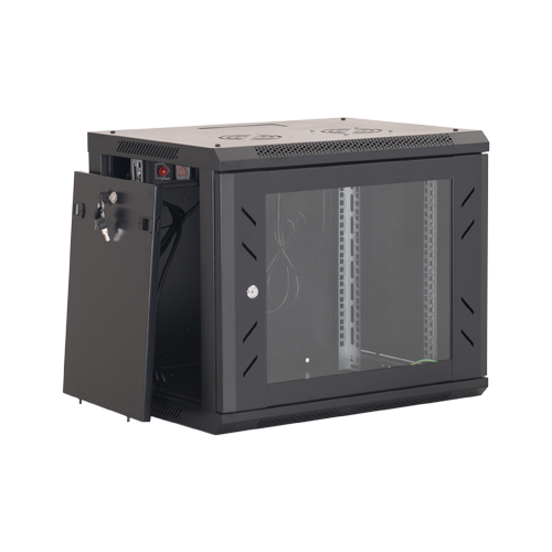 A doua imagine aRack perete 9U 19' 600x600, capacitate incarcare 80 Kg, negru - ASYTECH Networking ASY-9U-6060W
