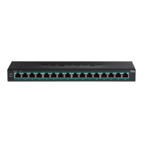 A doua imagine aSwitch 16 porturi Gigabit PoE/PoE+ 123W - TRENDnet TPE-TG160H