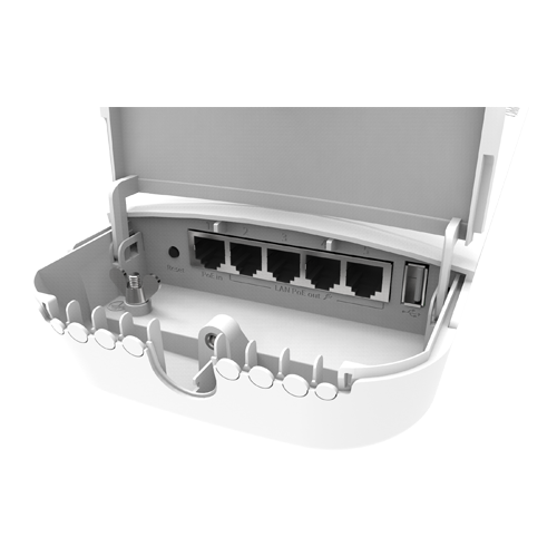 A doua imagine aOmniTIK 5 POE ac, 2 antene 7.5dBi 5GHz, 802.11an/ac, 5 x Gigabit LAN (4 PoE-OUT), PoE - MikroTik RBOmniTikPG-5HacD
