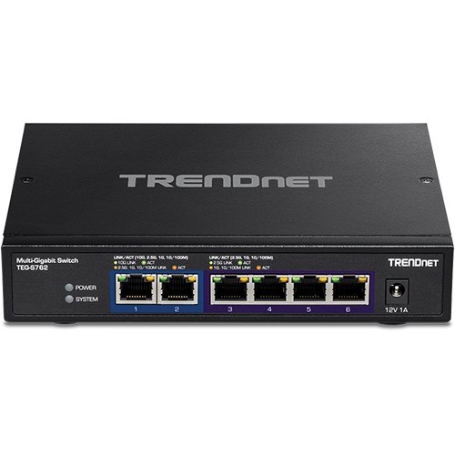 A doua imagine aSwitch 6 porturi, 4 x 2.5G si 2 x 10G , Fanless - TRENDnet TEG-S762